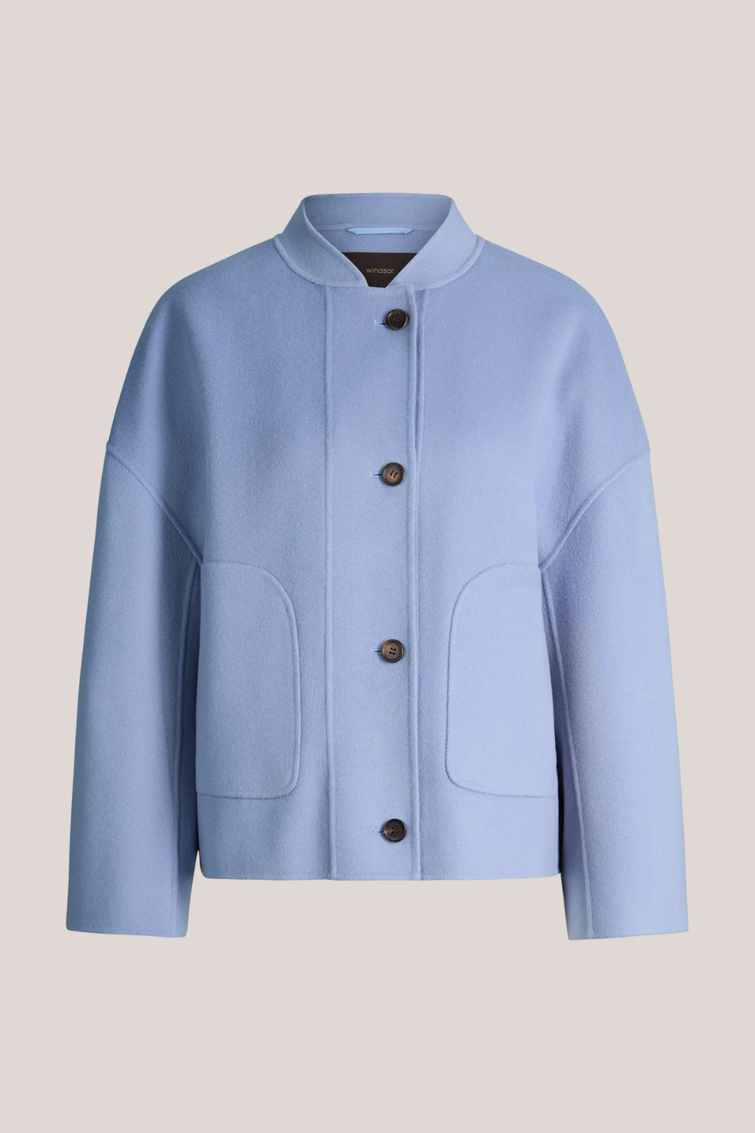Light Blue Double-Faced Virgin Wool Blouson Jacket