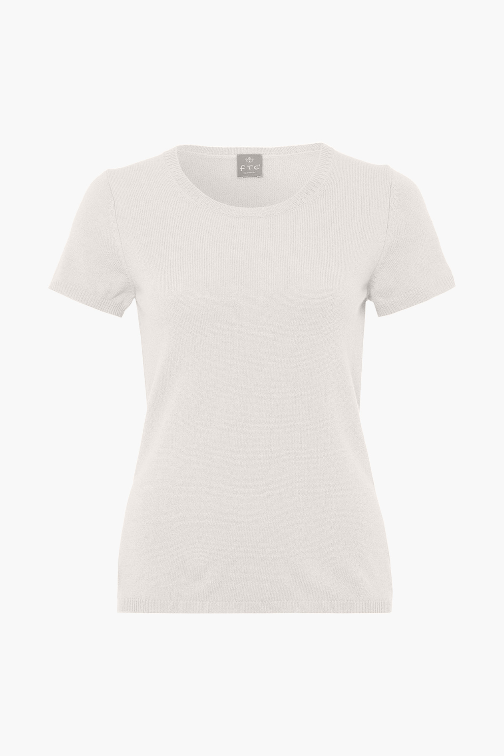 Short Sleeve Knit T-Shirt in Off-White