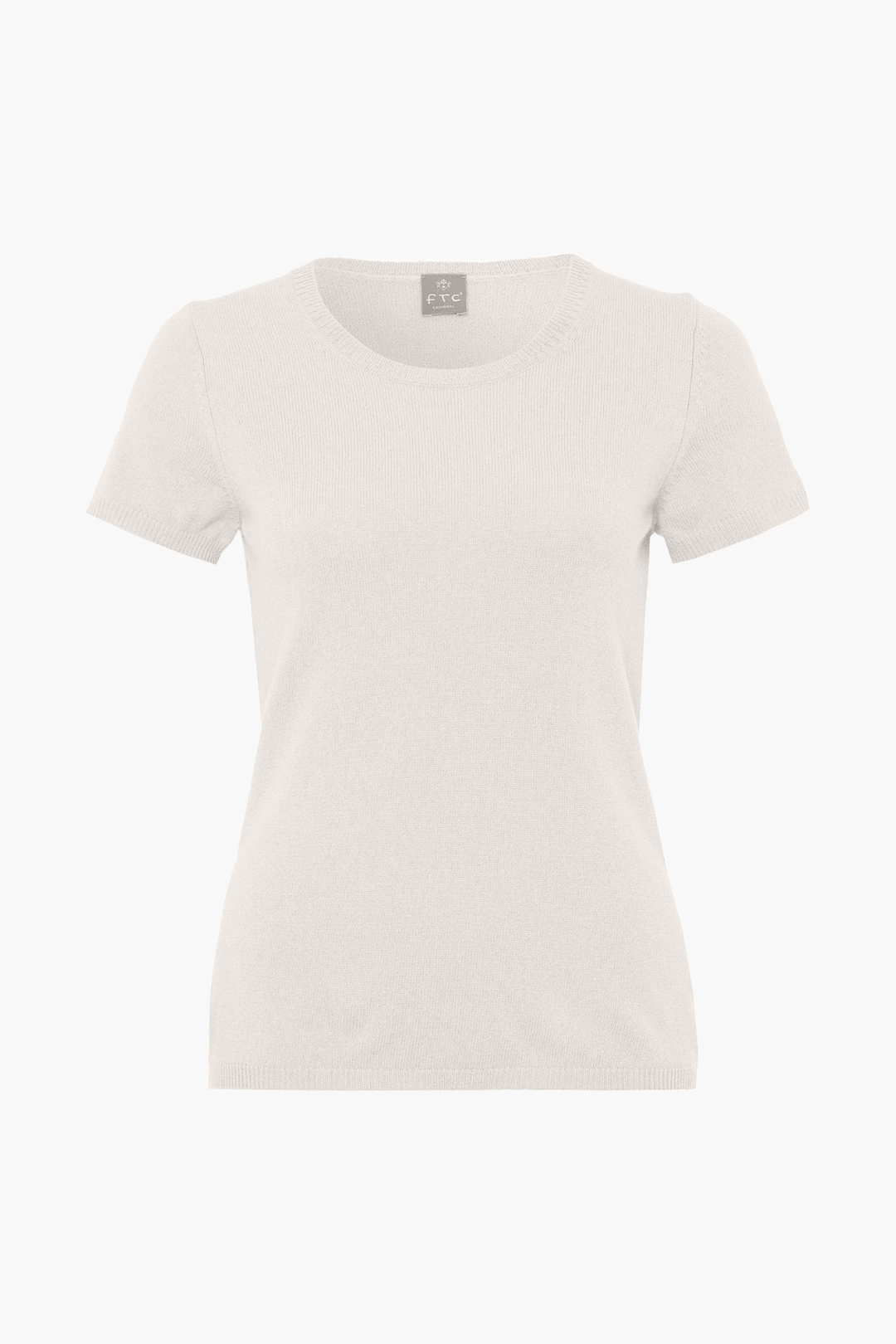 Short Sleeve Knit T-Shirt in Off-White