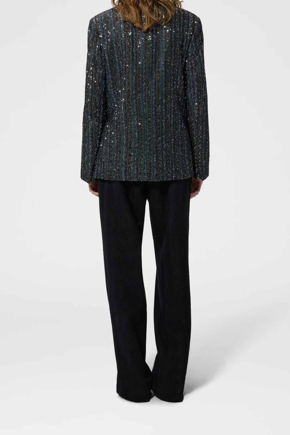 Blazer made of Striped Lamé Knit