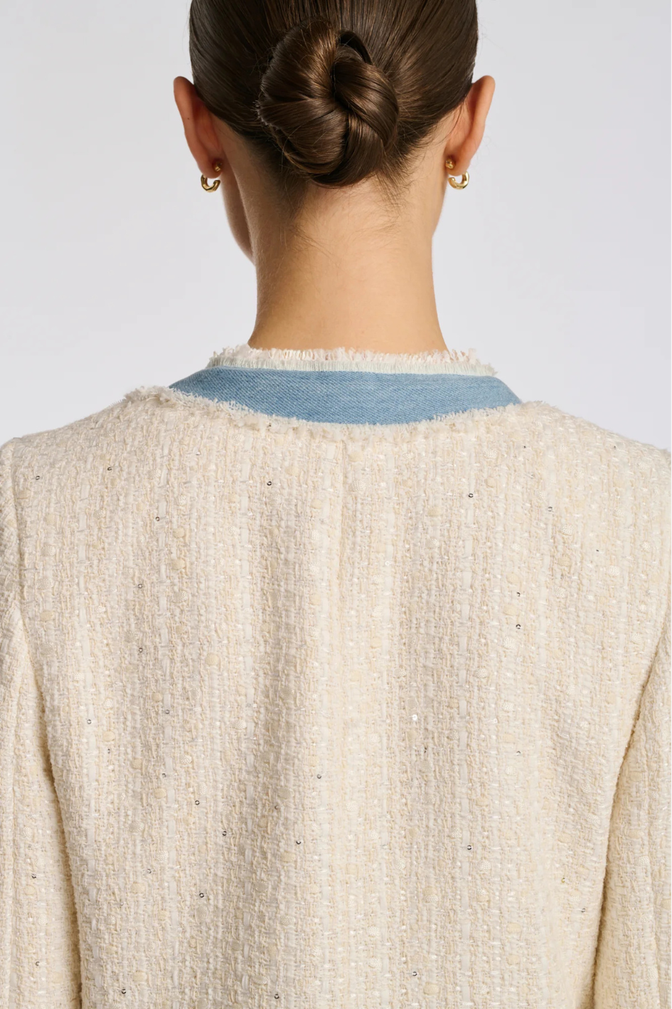 Tweed and denim jacket