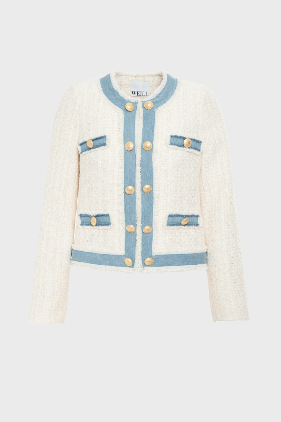 Tweed and denim jacket