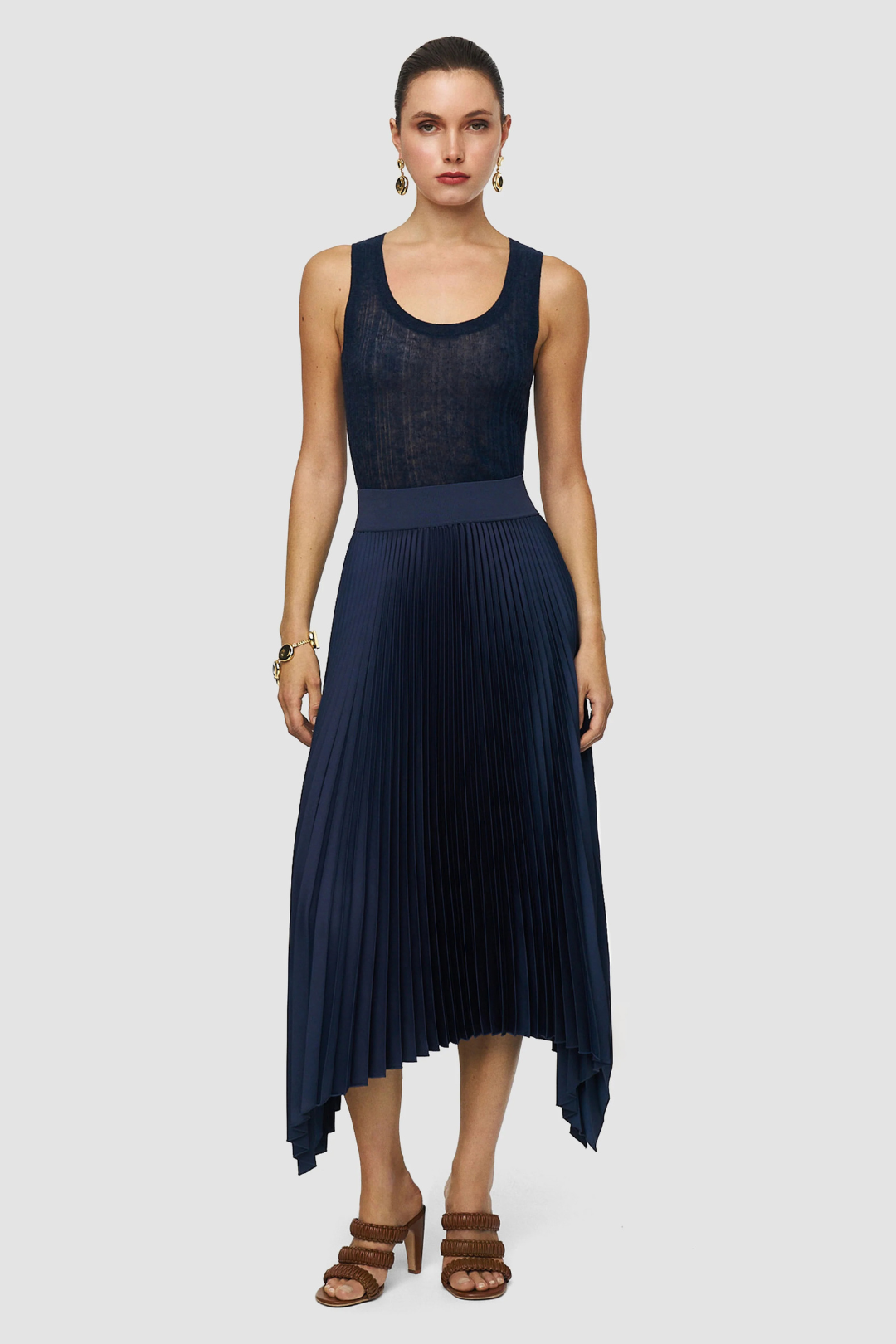 Ade Knit Weave Plissé Skirt