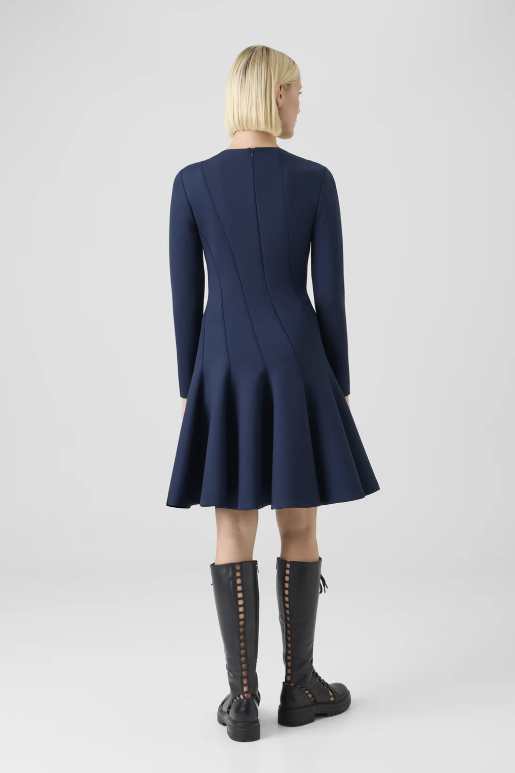 Techno Neoprene Fit & Flare Dress