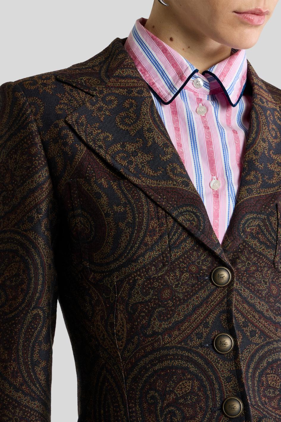 Dark Paisley Jacquard Tailored Blazer