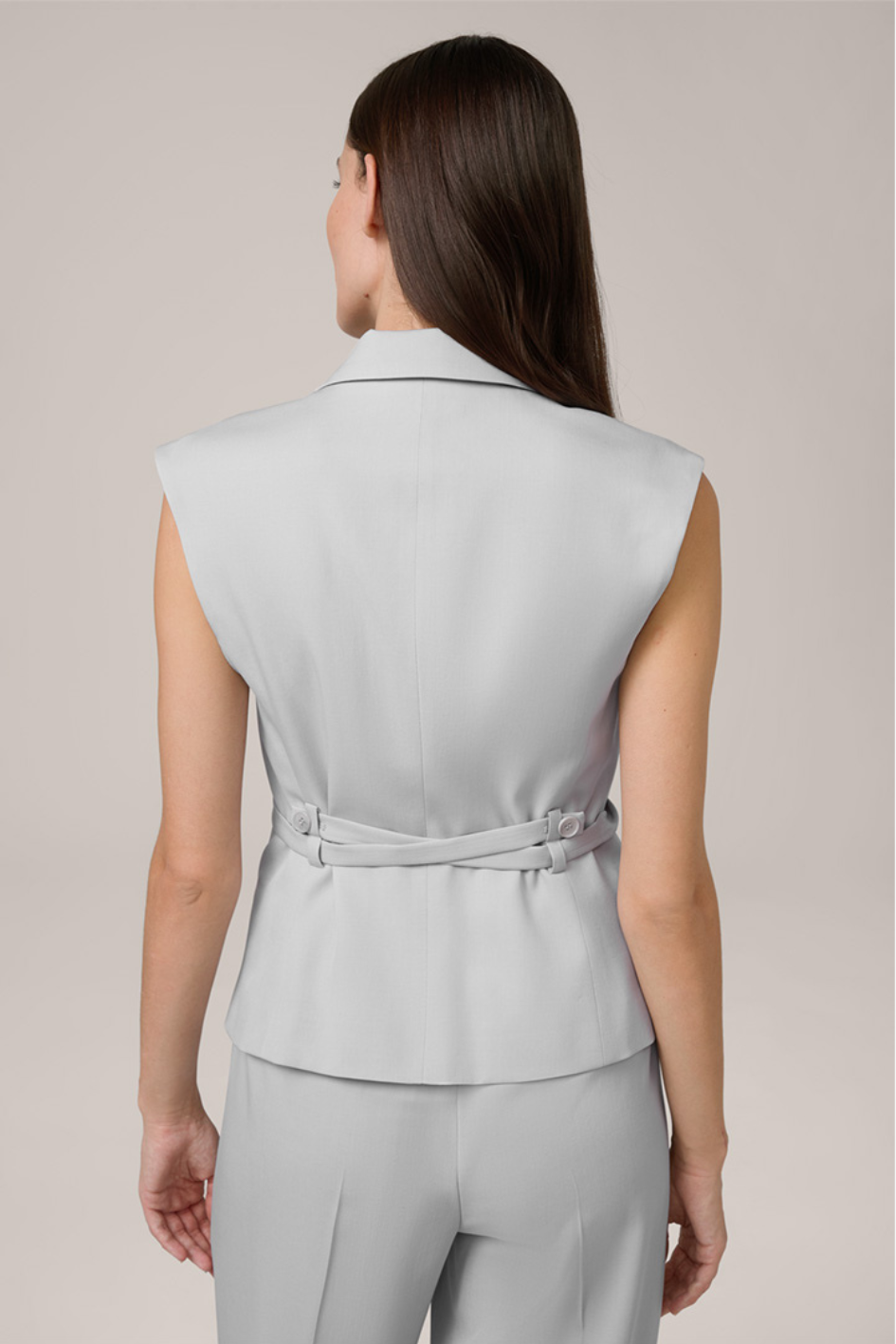 Gabardine Vest with Belt