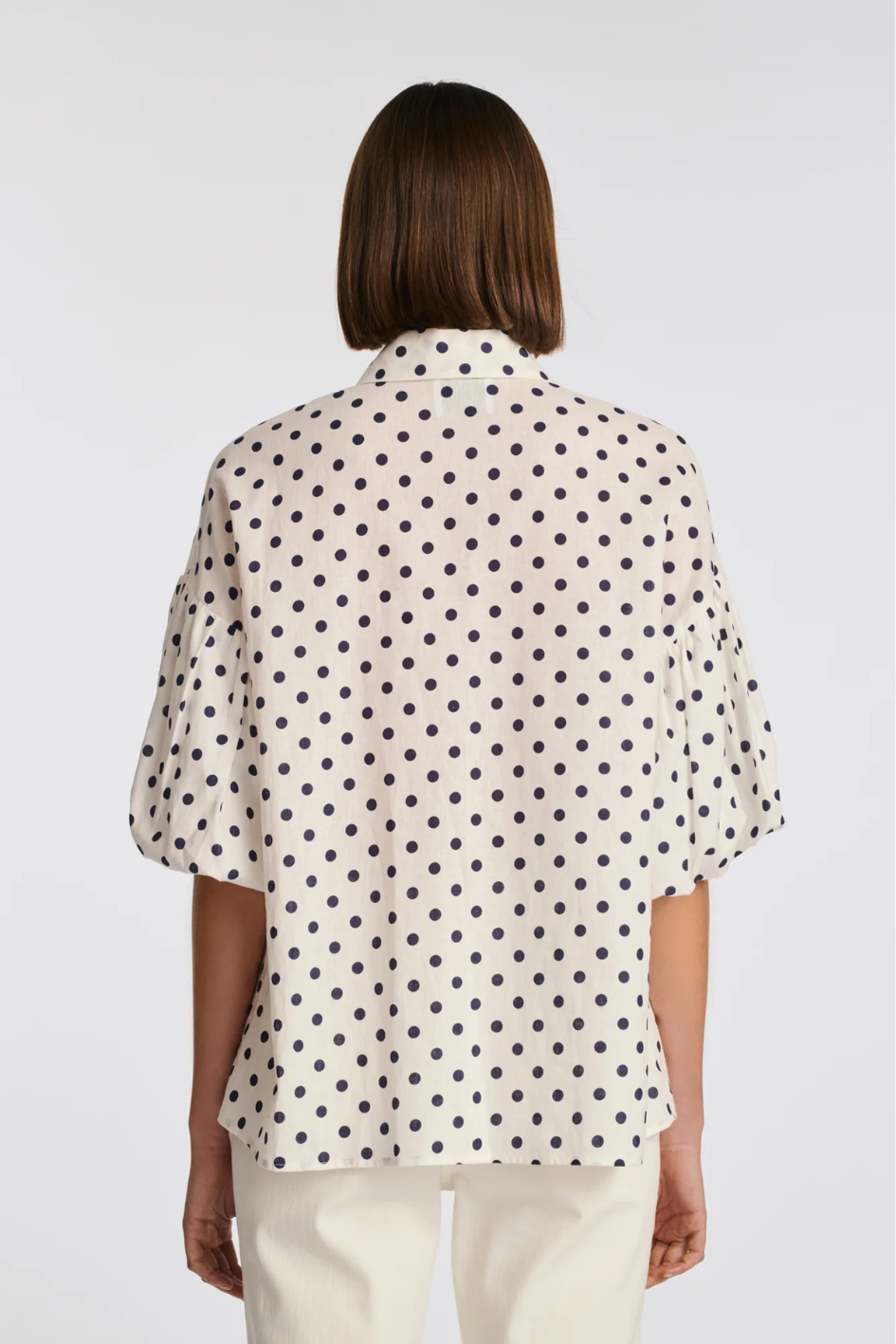 Polka-dot linen shirt