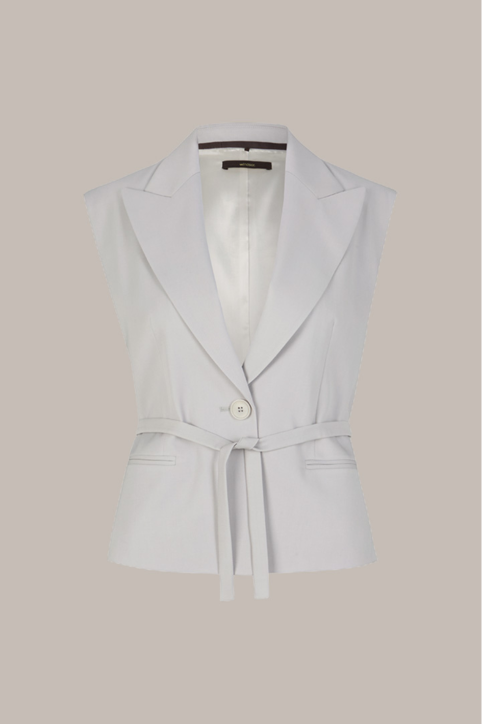 Gabardine Vest with Belt