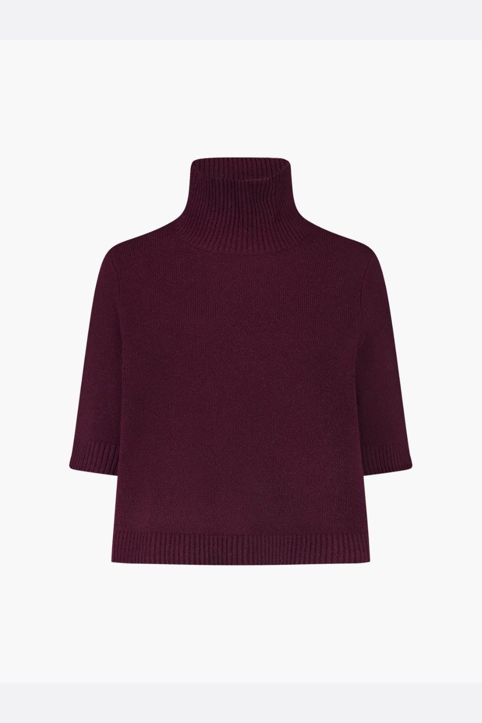 Cashmere Short Sleeve Turtleneck Sweater