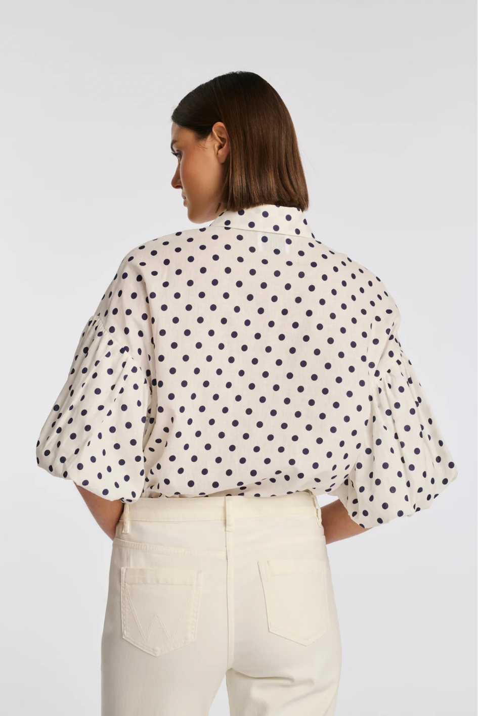 Polka-dot linen shirt