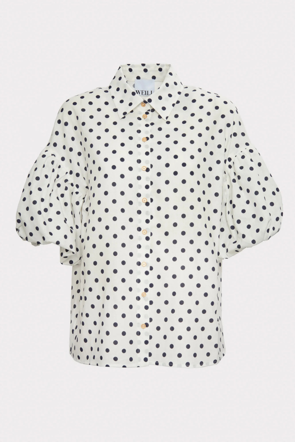 Polka-dot linen shirt