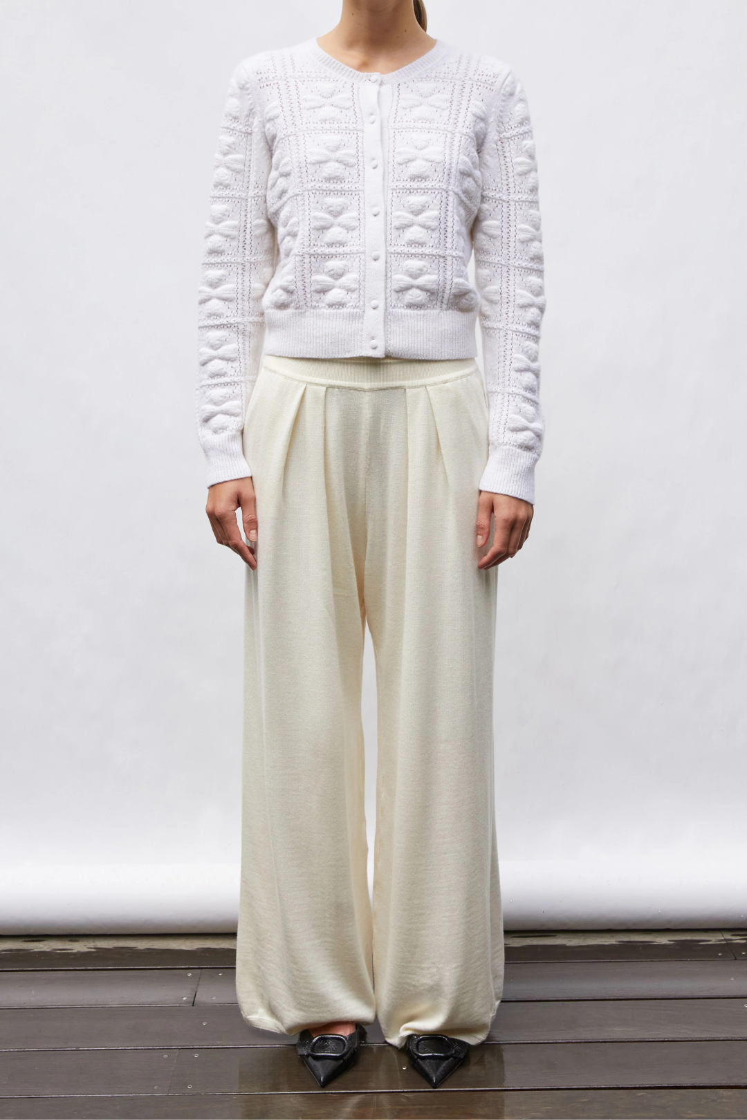 Cardigan with Clover Pattern