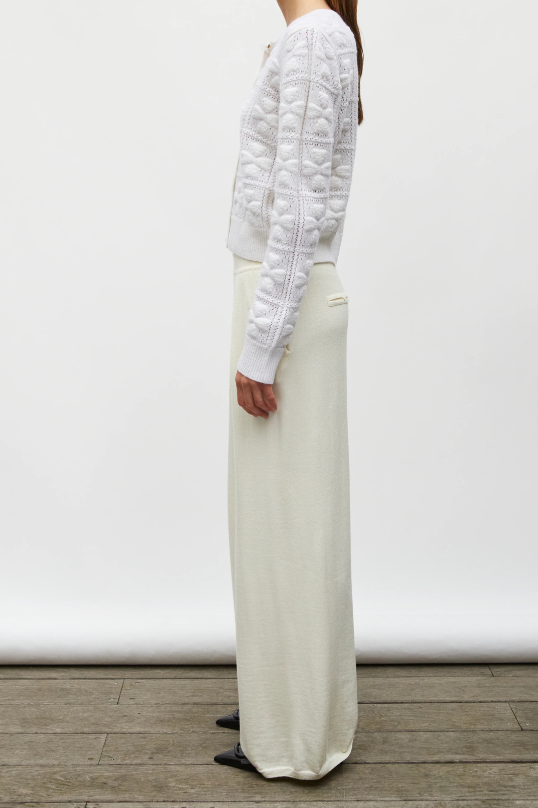 Cardigan with Clover Pattern