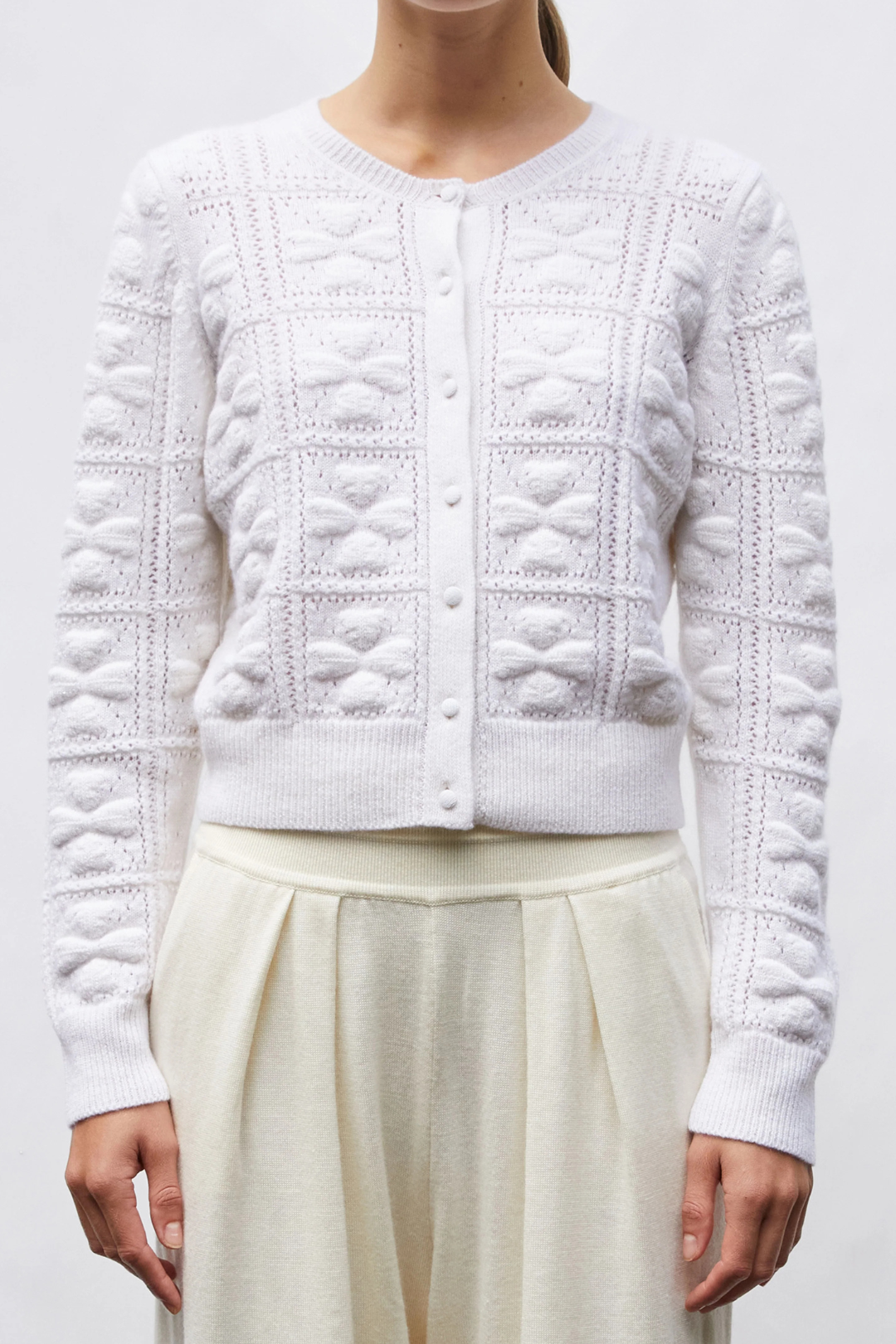 Cardigan with Clover Pattern