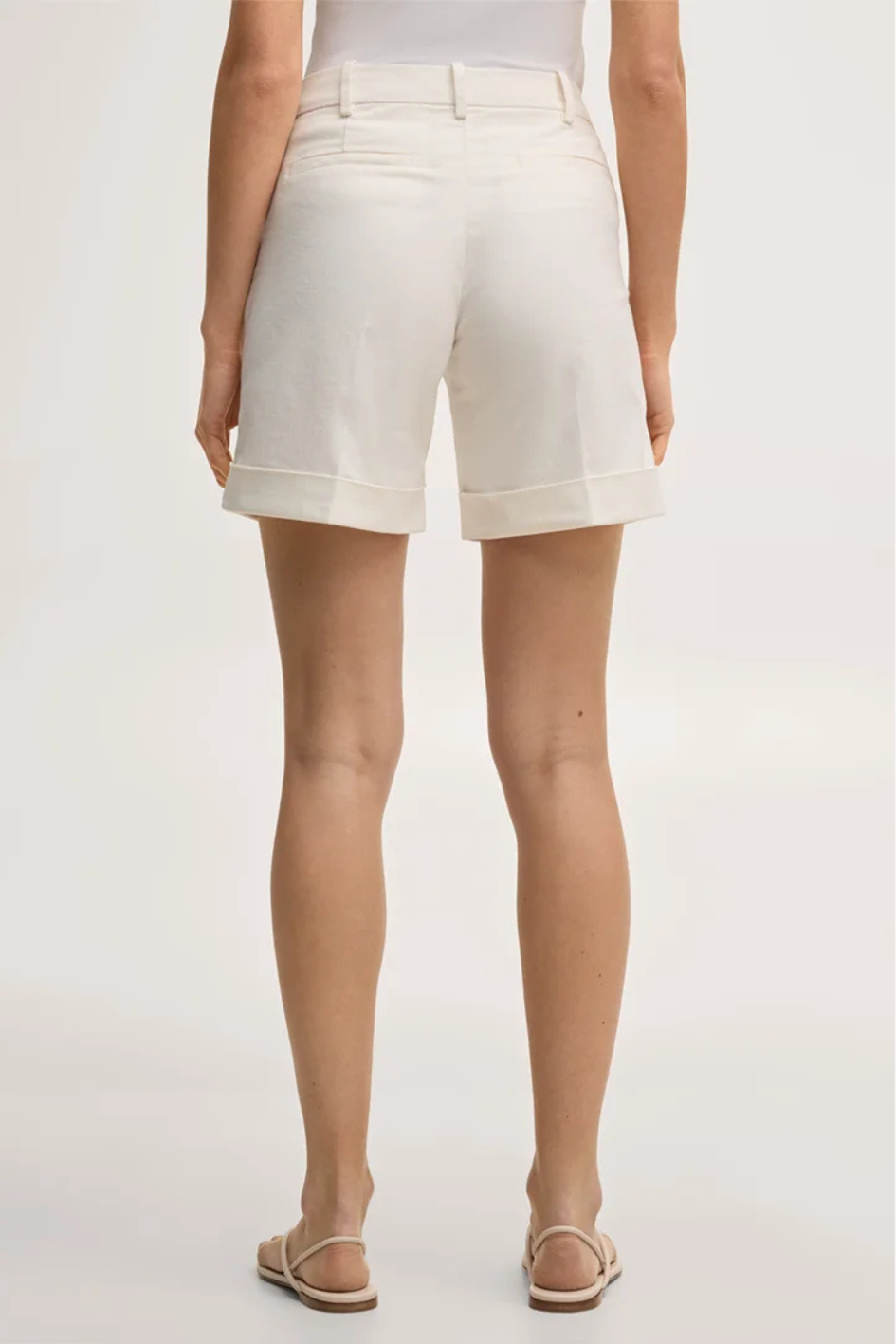 Cotton-stretch Shorts with Cuffs