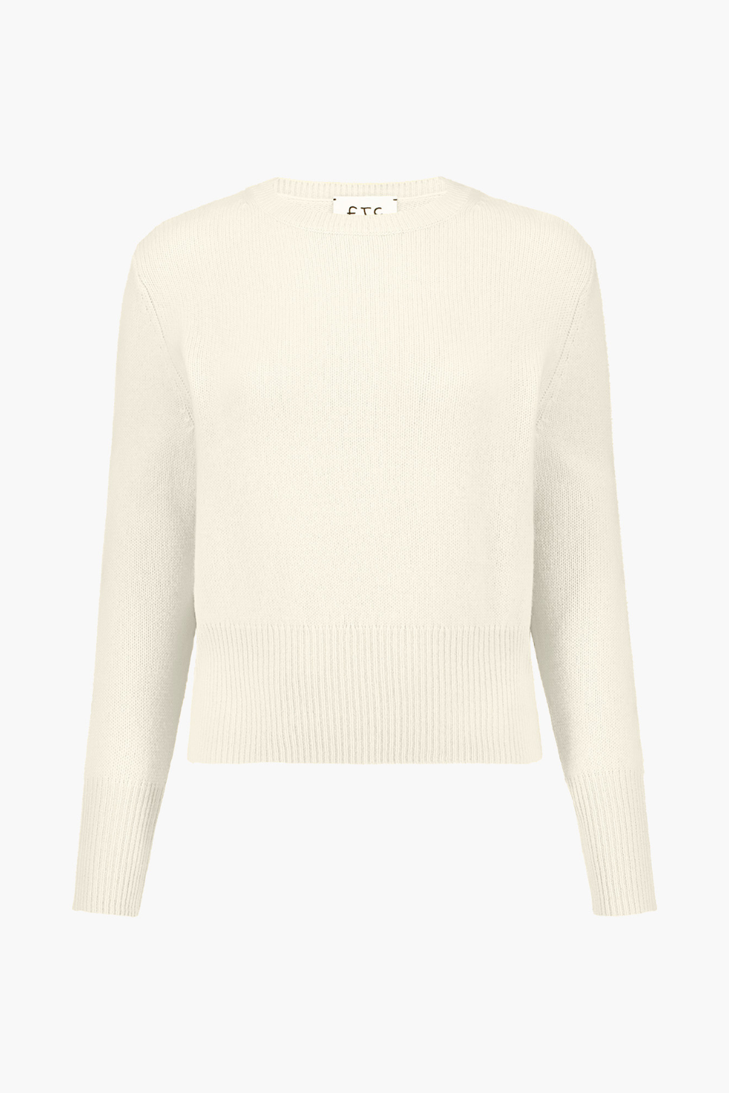 Cropped Knit Pullover with Ribbed Cuffs