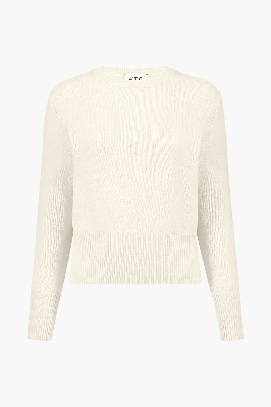 Cropped Knit Pullover with Ribbed Cuffs