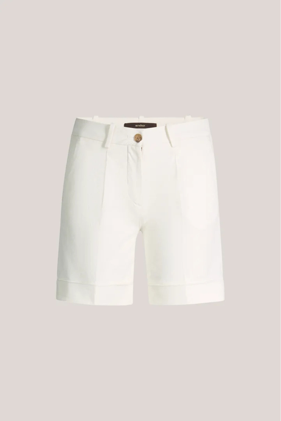 Cotton-stretch Shorts with Cuffs