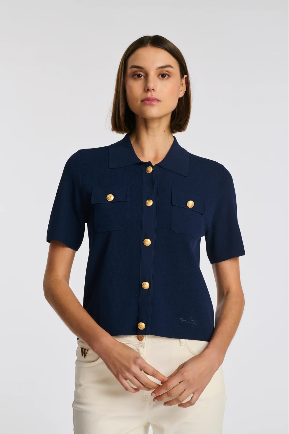 Short sleeved knit shirt