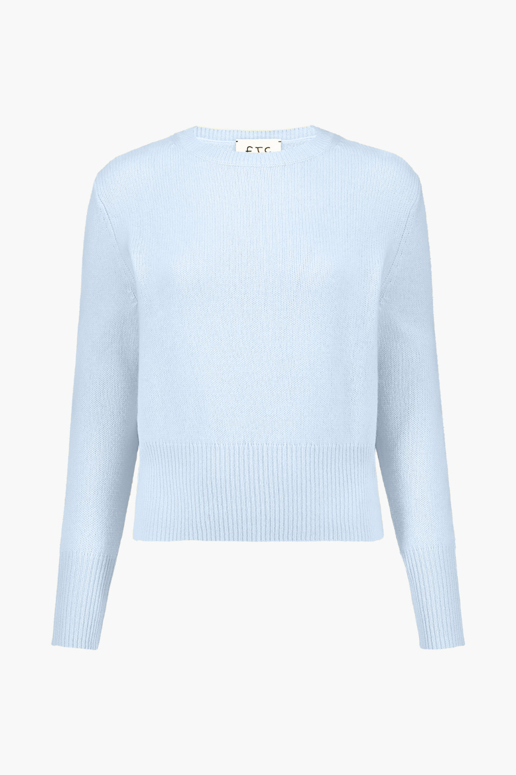 Cropped Knit Pullover with Ribbed Cuffs