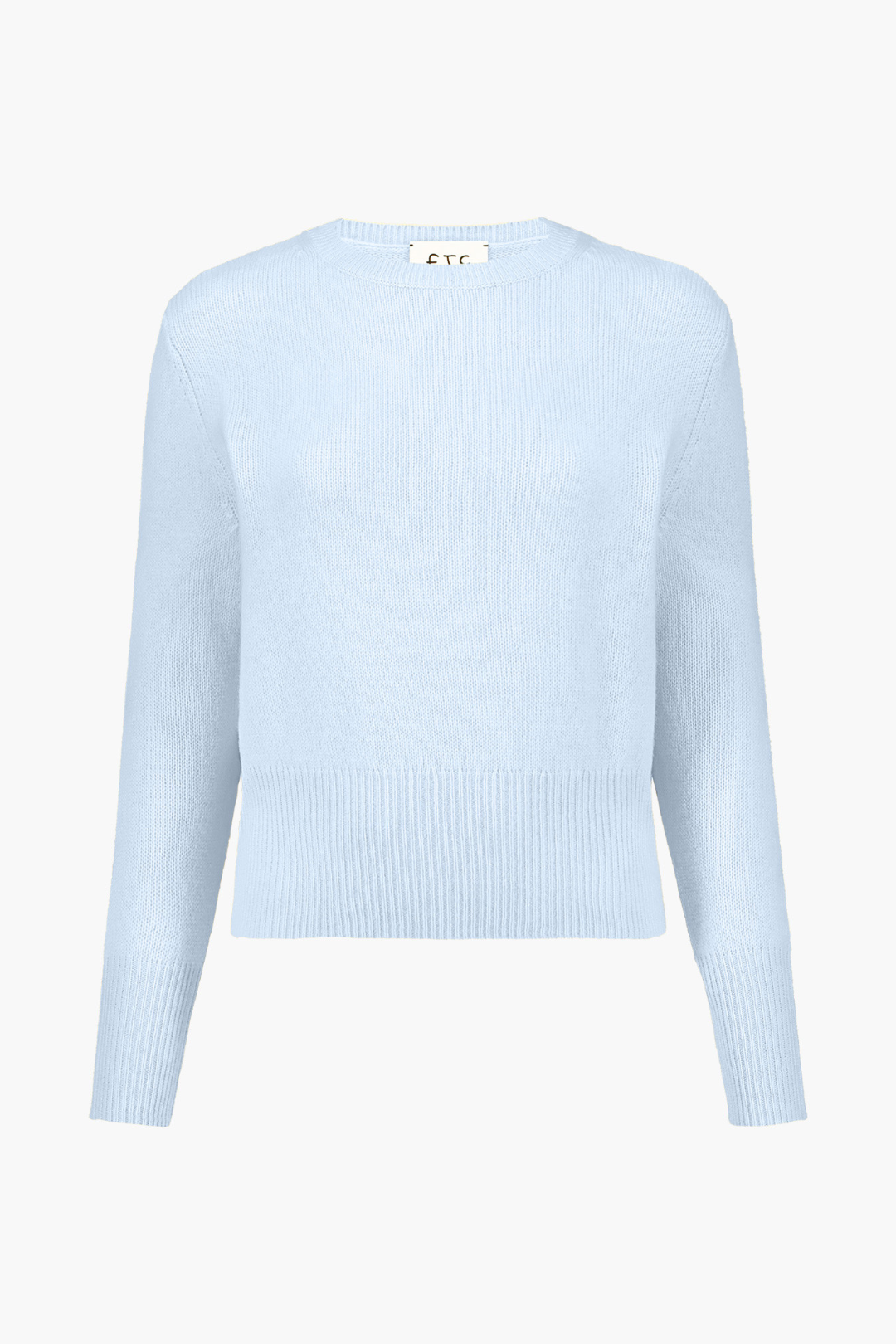 Cropped Knit Pullover with Ribbed Cuffs