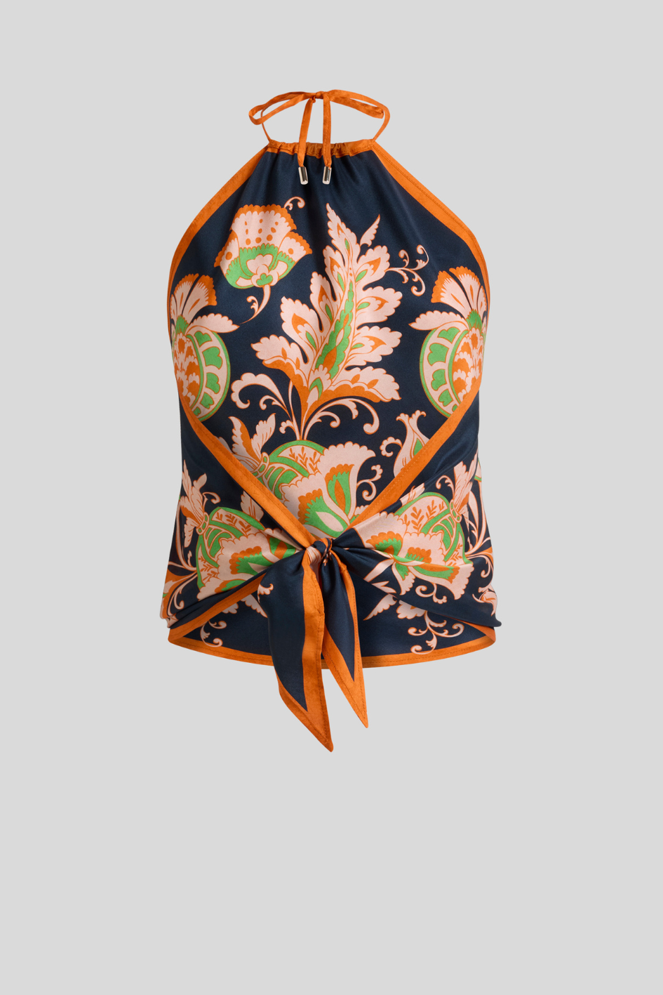 Printed Halterneck Silk Top
