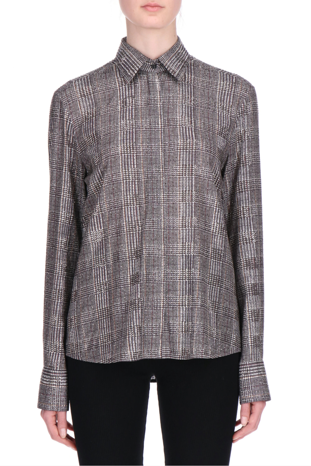 Checked Collared Blouse