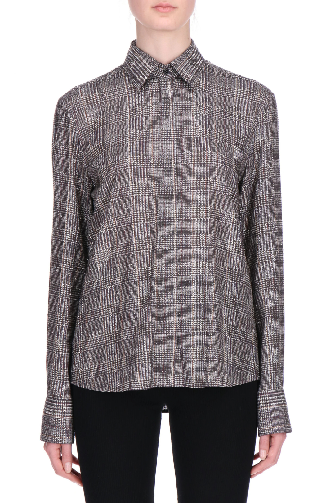 Checked Collared Blouse