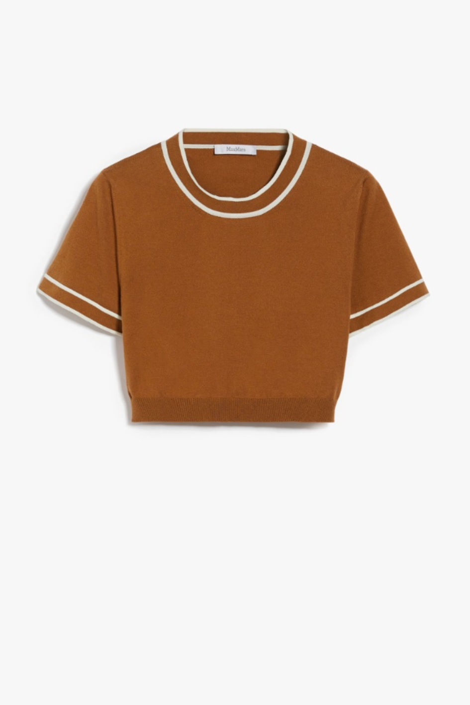 Cropped Sweater with Round Neck