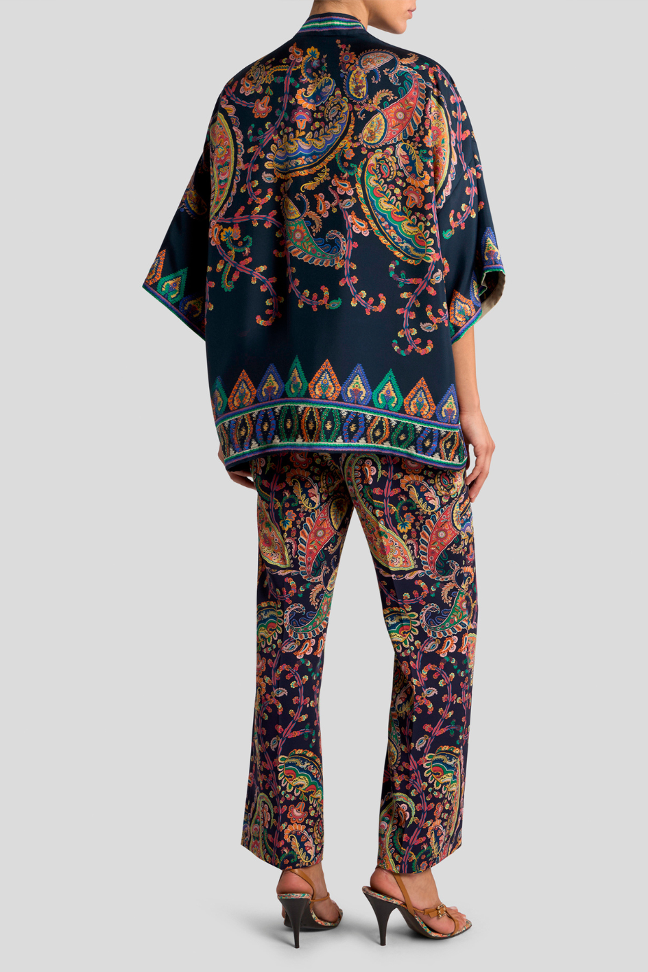 Printed Navy Kimono Jacket