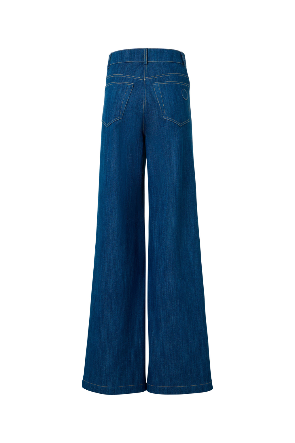Cooper Straight Wide-Leg Cotton Stretch Denim Pants