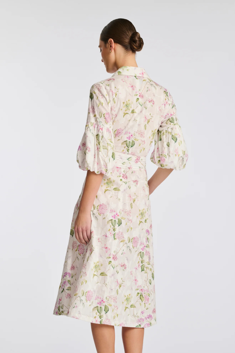 Patterned cotton shirt dress