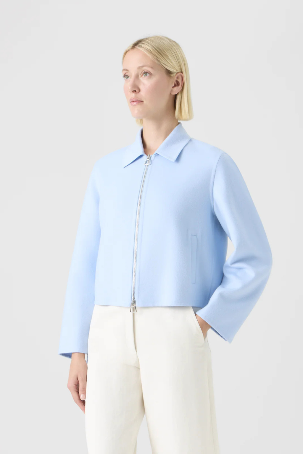Short Cashmere Double-Face Blouson