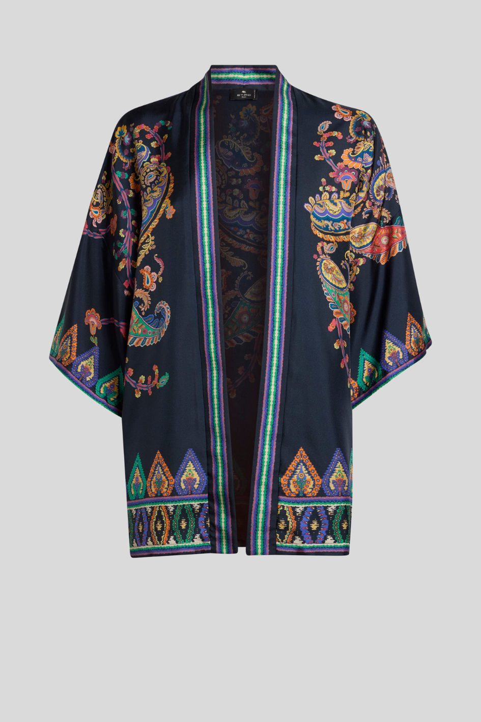 Printed Navy Kimono Jacket