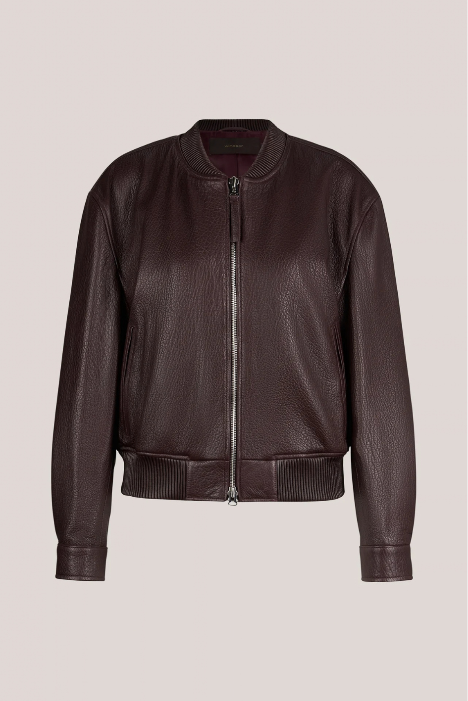 Lamb Nappa Leather Blouson Jacket in Dark Red