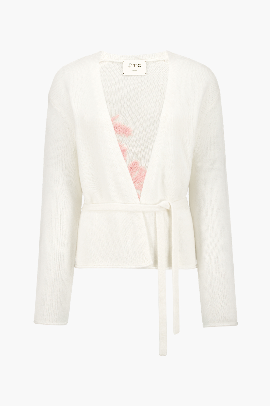 Wrap Cardigan with Floral Back Detail