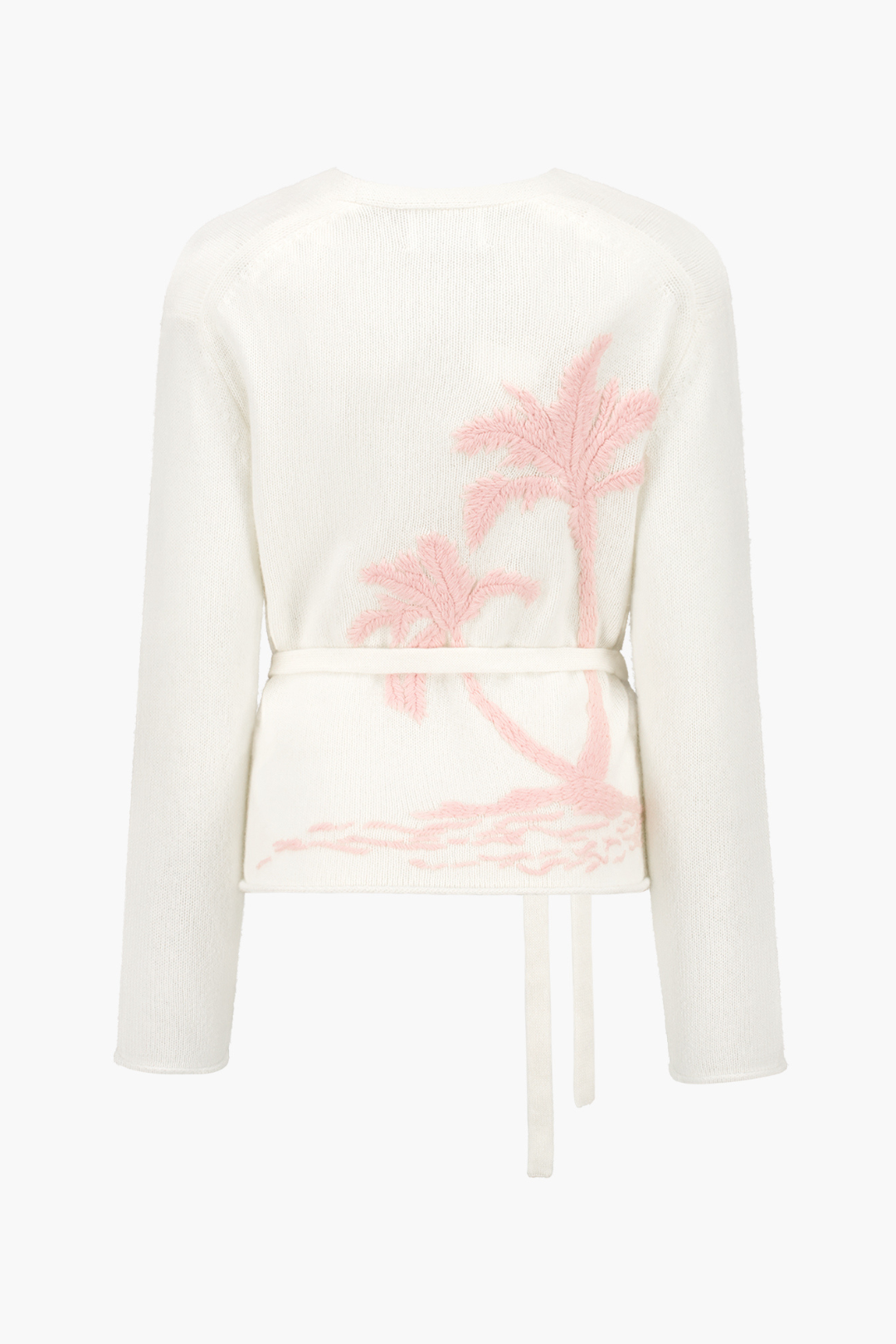 Wrap Cardigan with Floral Back Detail