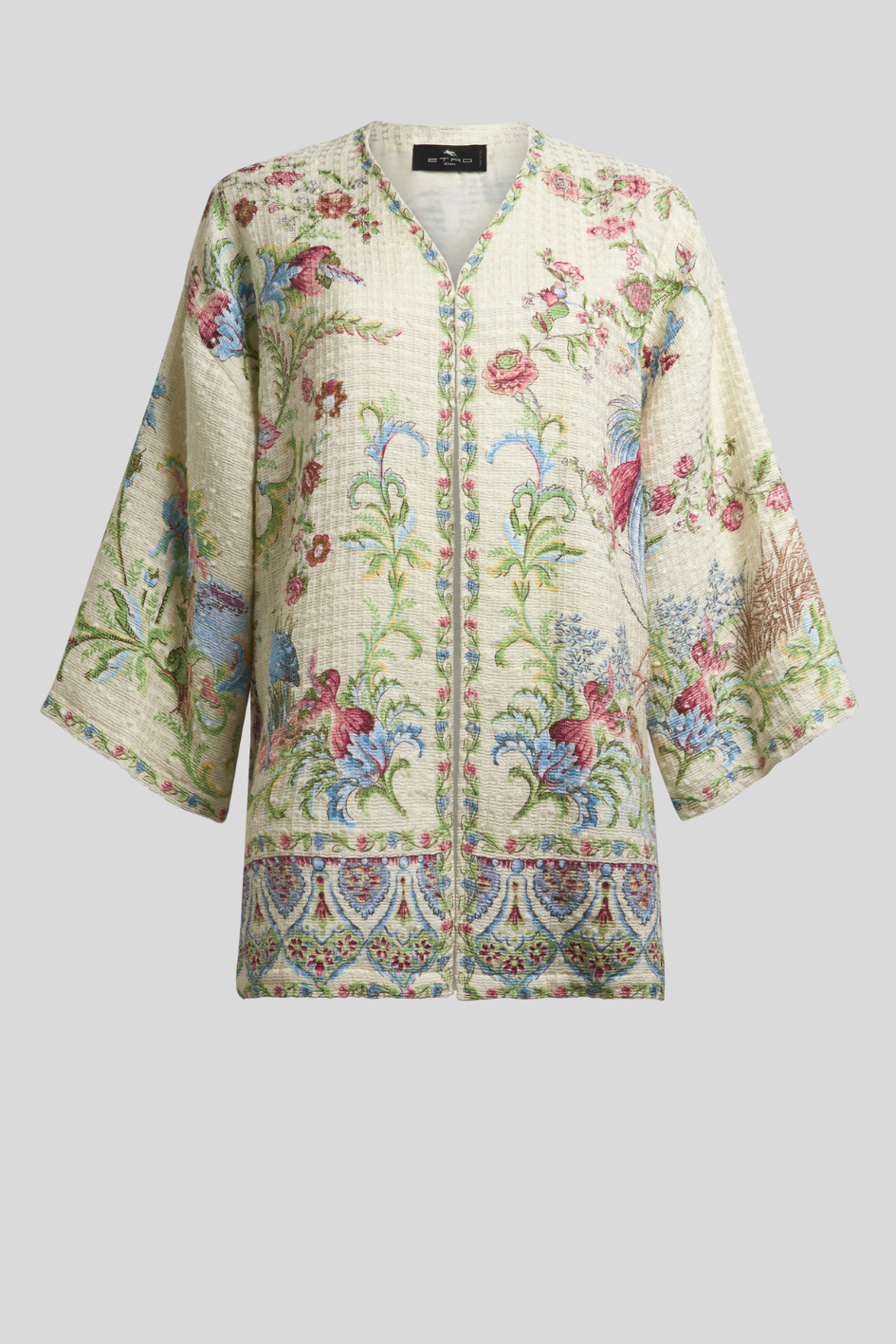 Floral Jacquard Kimono Jacket