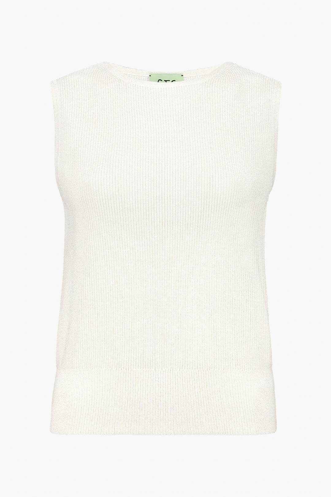 Sleeveless Knit Top with Ribbed Hem