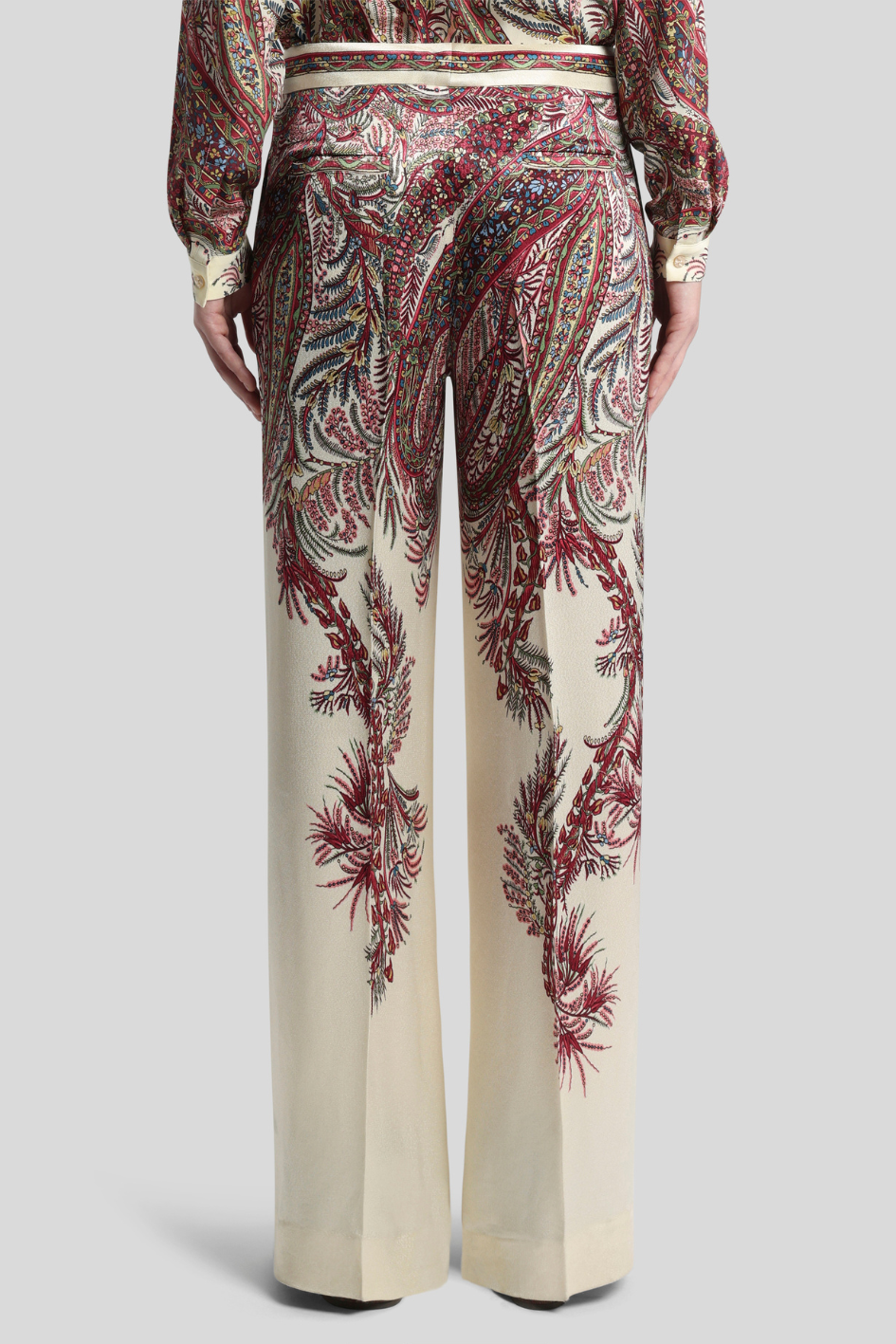 Trousers with Ornamental Paisley Print