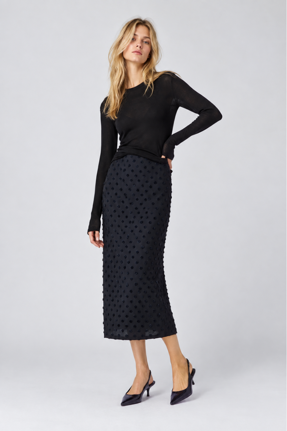 Dot Jacquard Skirt