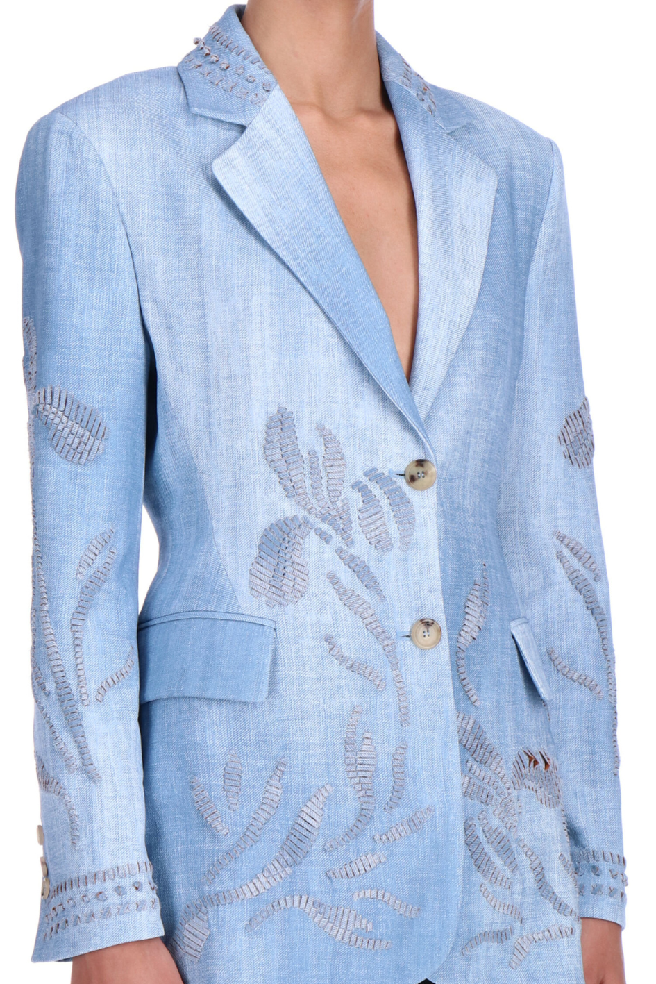 Waisted Blazer with embroidered Flower