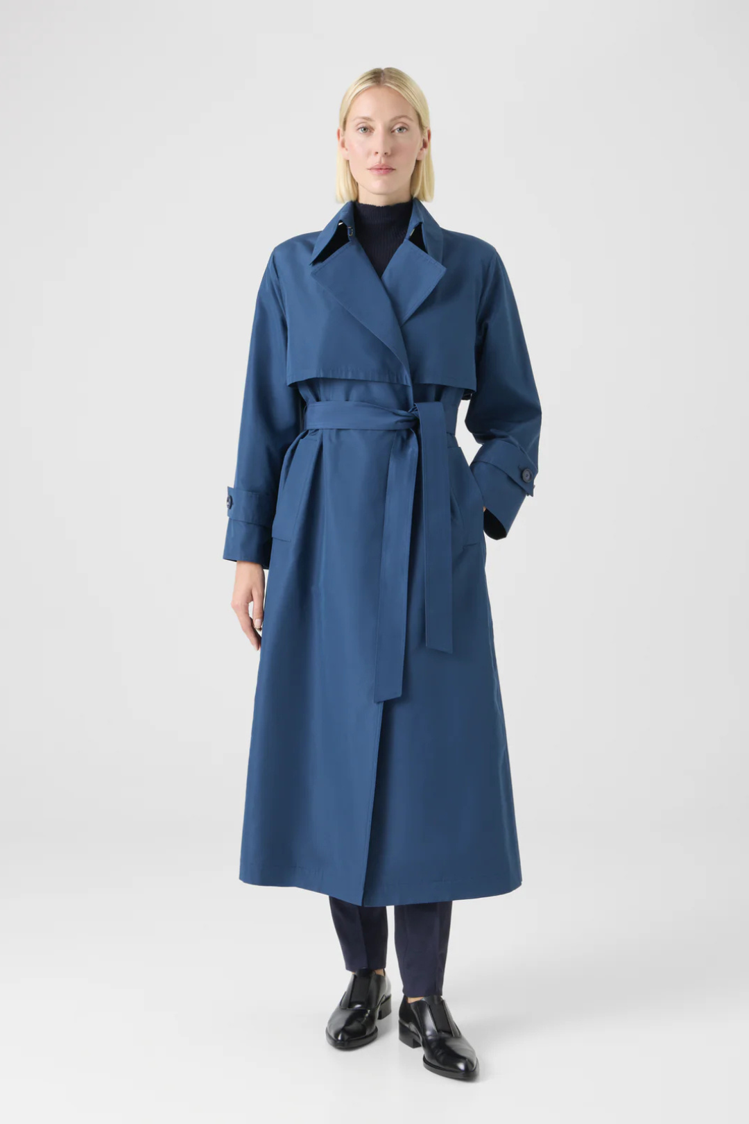 Haider Oversized Silk Poplin Trench Coat