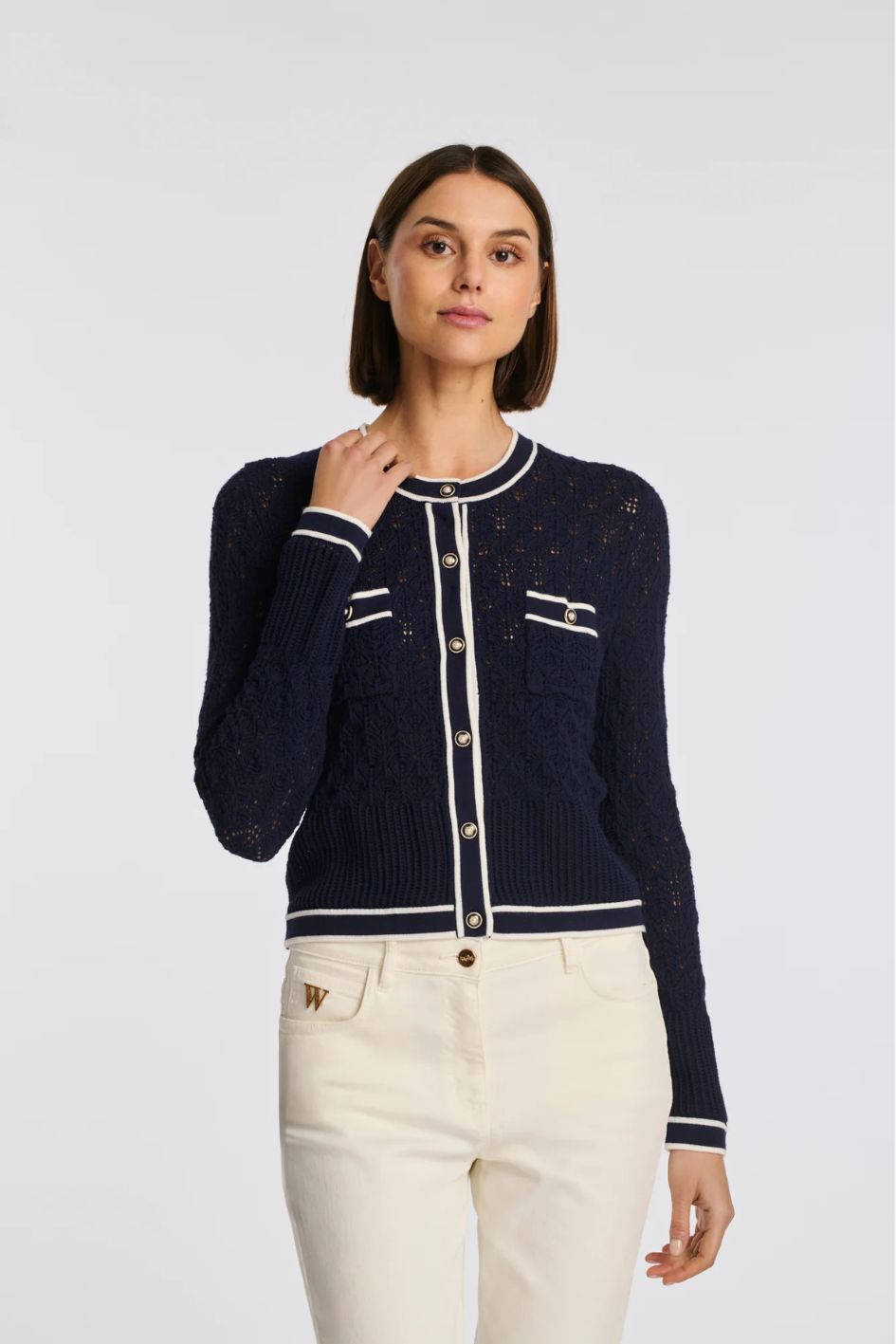 Two-tone Crochet Cardigan