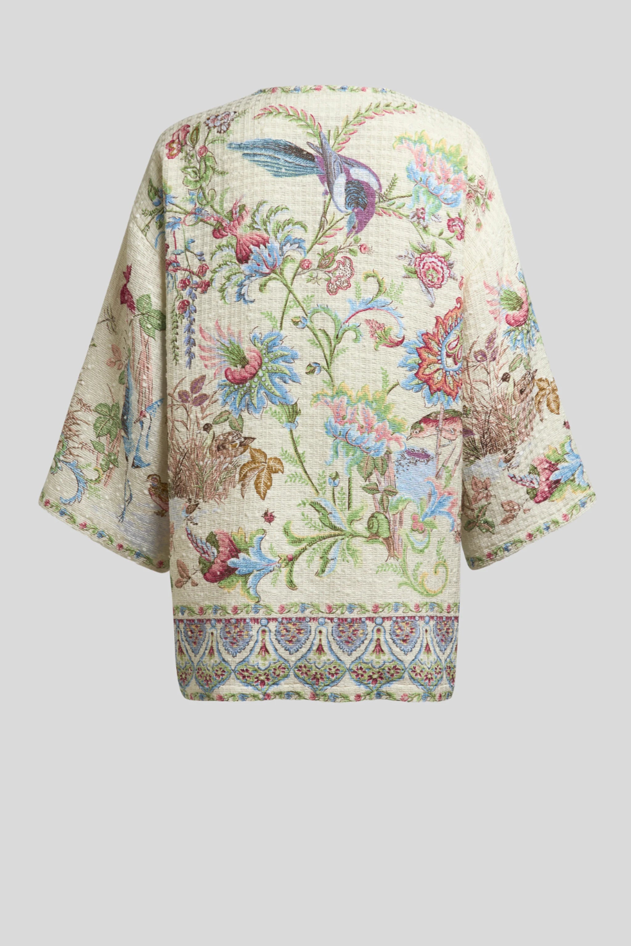 Floral Jacquard Kimono Jacket