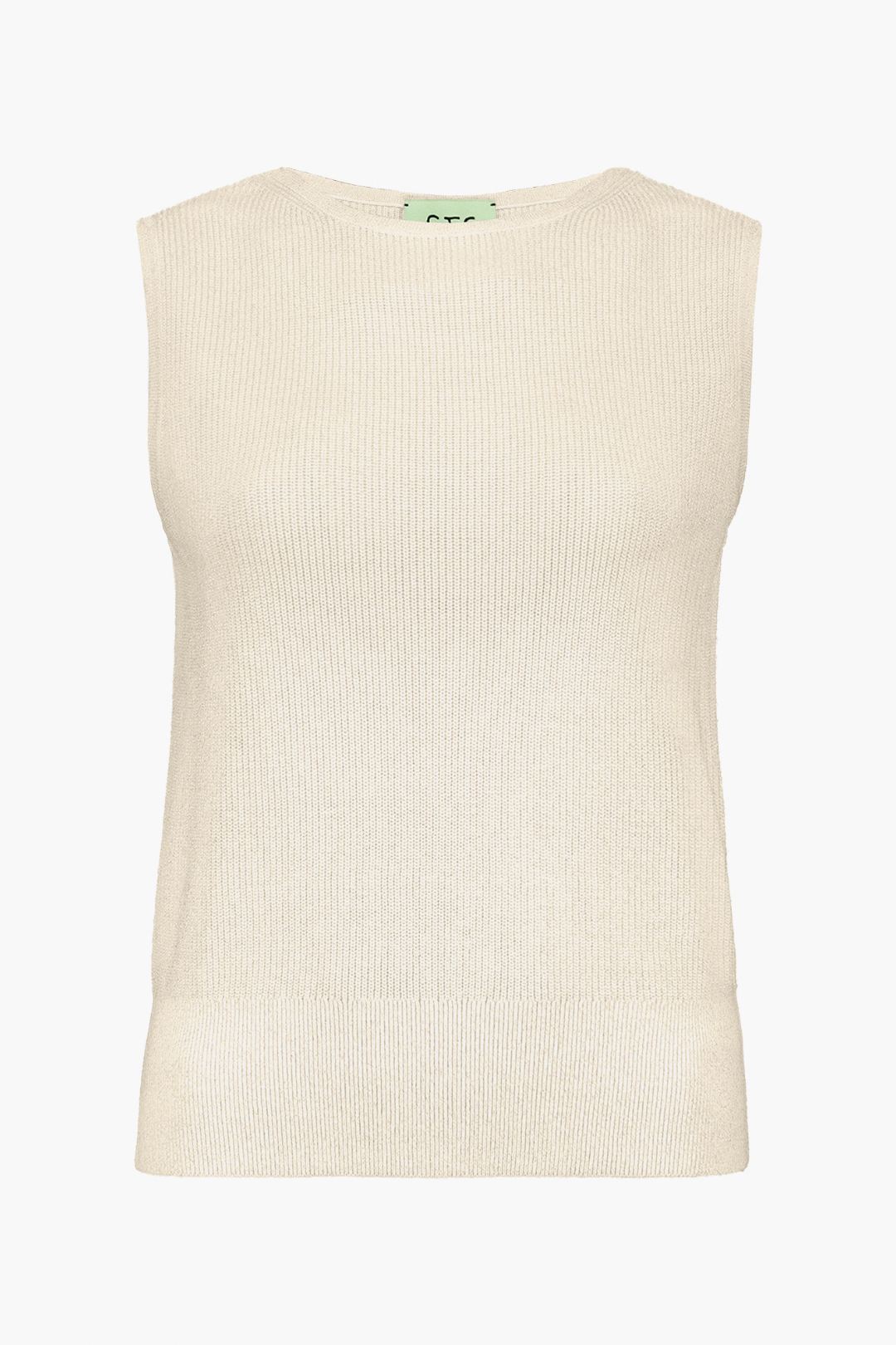 Sleeveless Knit Top with Ribbed Hem