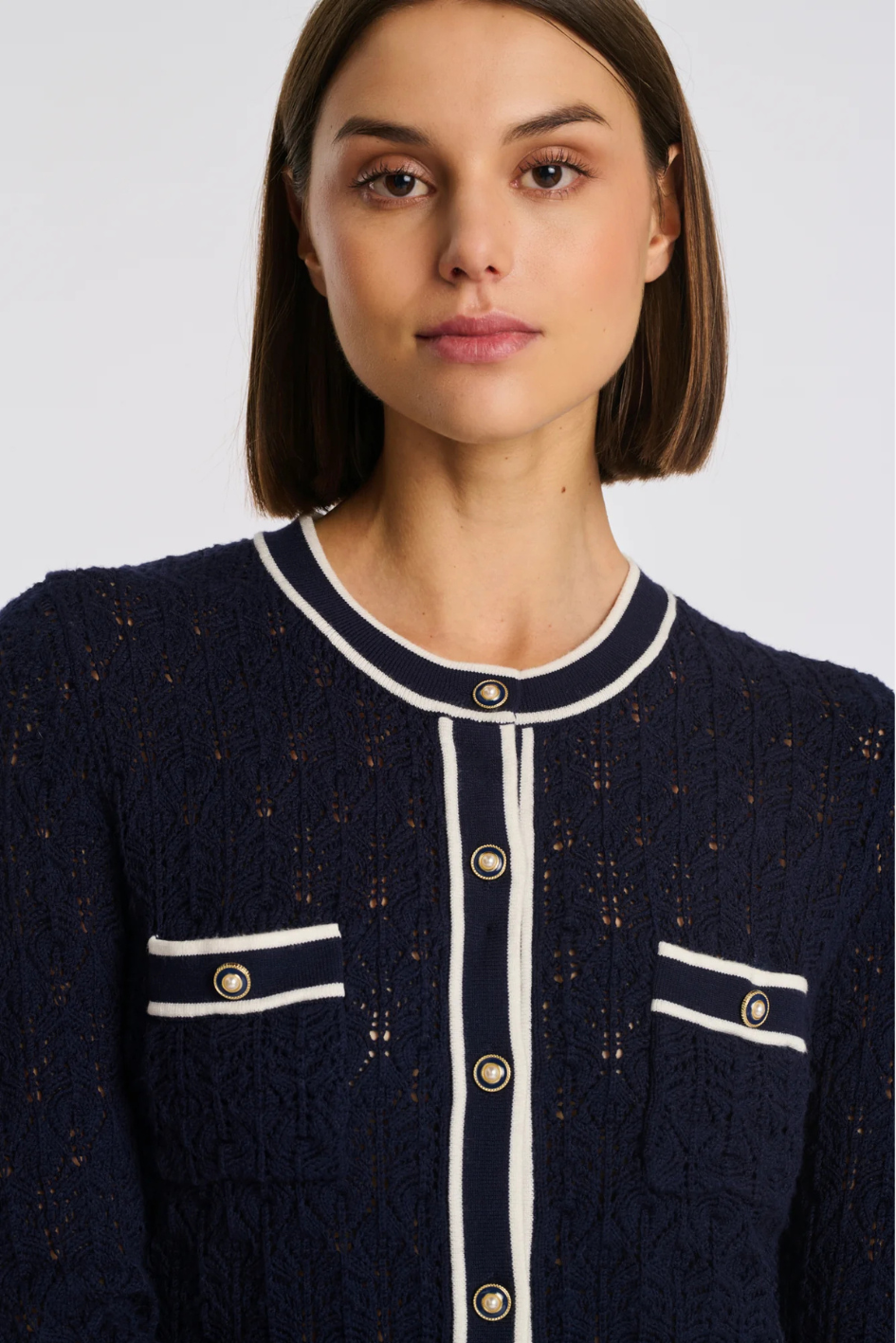 Two-tone Crochet Cardigan