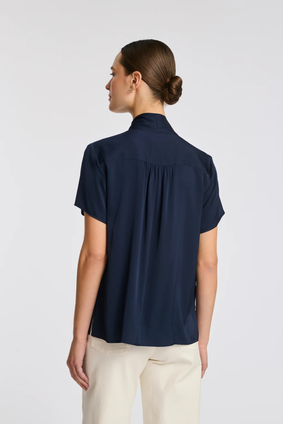 Silk pussy bow blouse