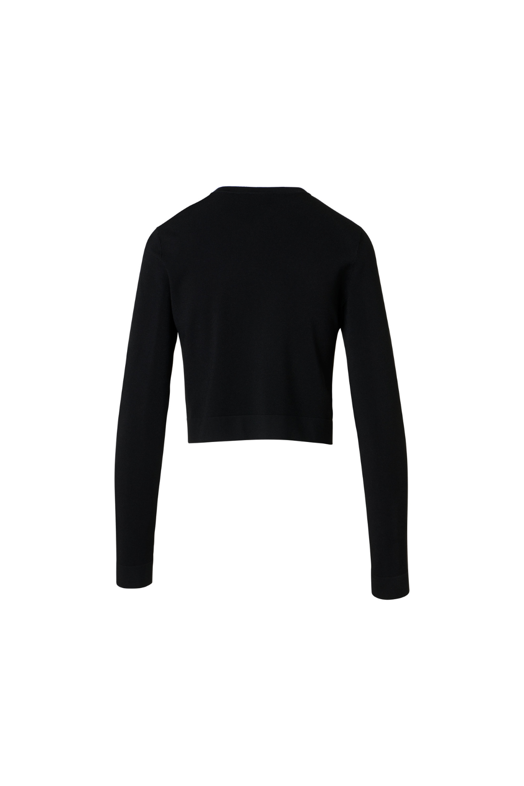 Black Cropped Knit Cardigan in Viscose Blend
