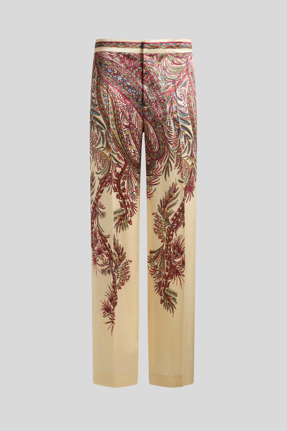Trousers with Ornamental Paisley Print